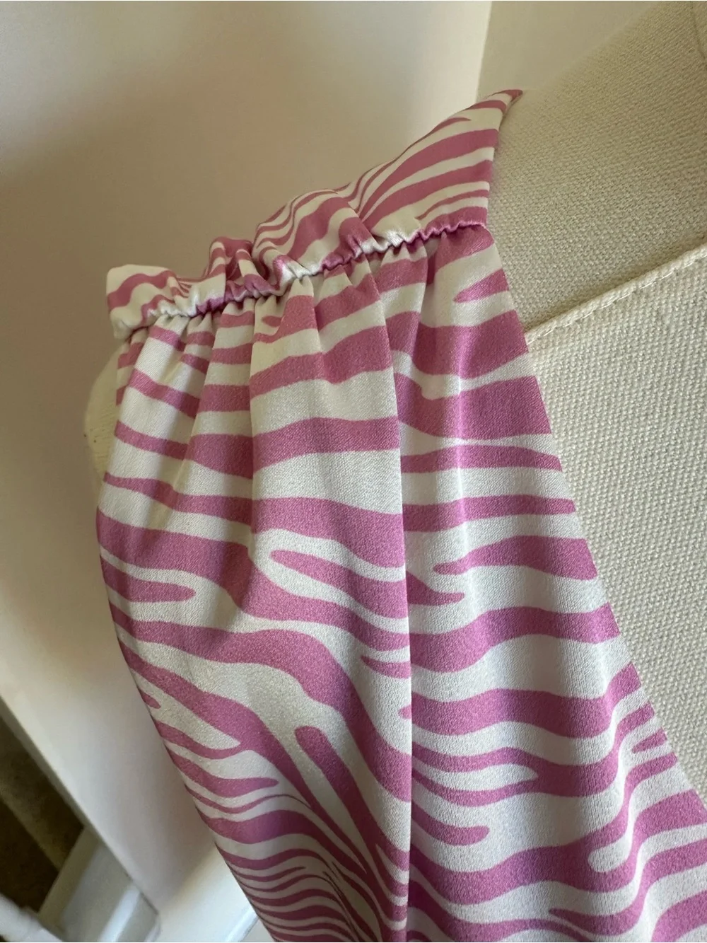 EUC Pink/White Sleeveless Dress- Large